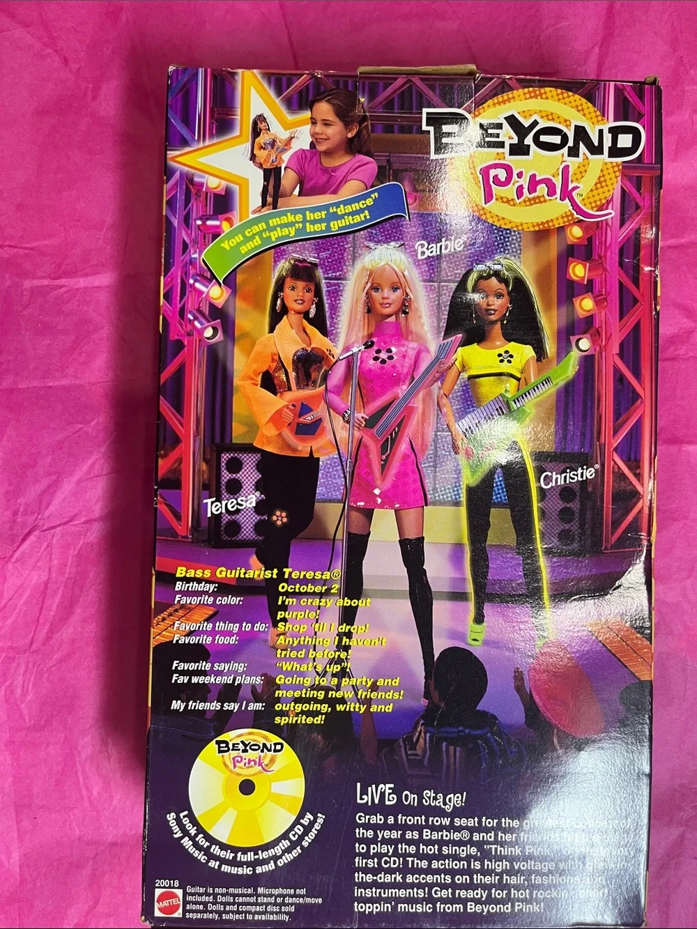 1998 Mattel Beyond Pink Teresa Rocket doll (#20018) Guitar Tinsel Hair NRFB